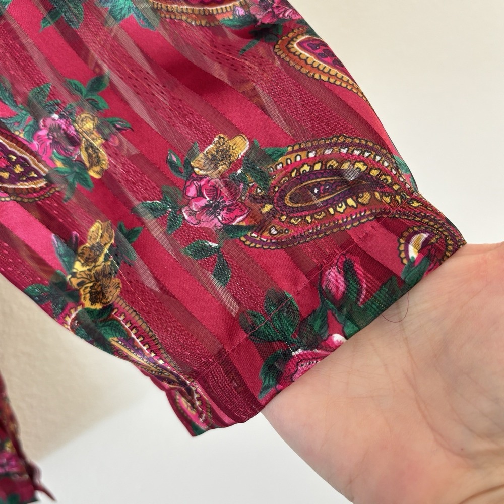 Victorias Secret 90s Gold Label Pajama‎ Set Floral Paisley Size M Valentine Luxe - Picture 6 of 15